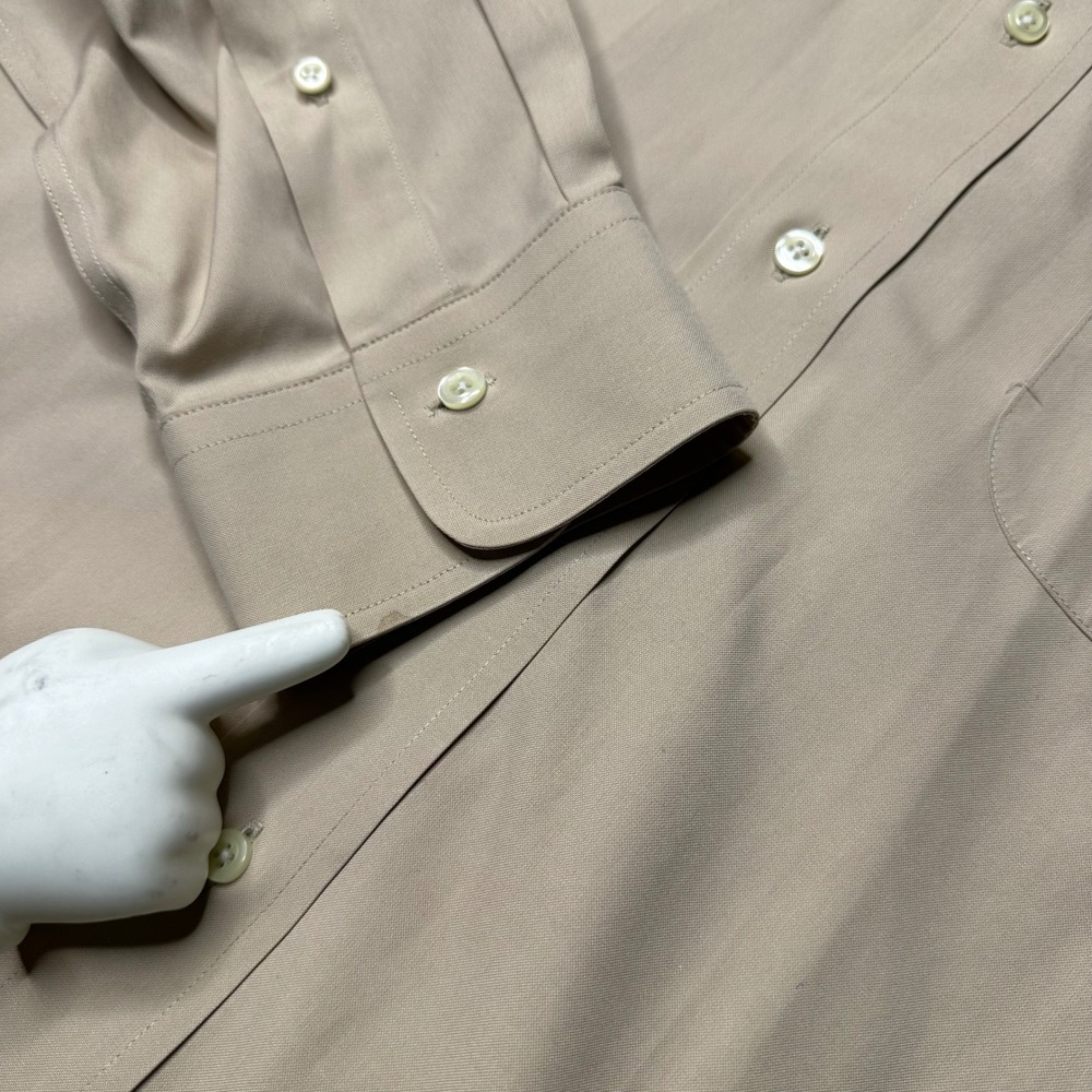Jos. A. Bank Dress Shirt Mens 17-33 Tan Traveler Collection Cotton Button Down - Picture 5 of 9